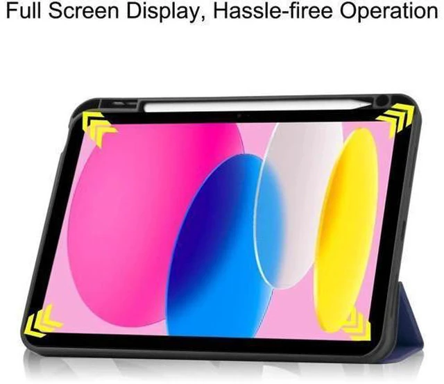 Alt view image 14 of 14 - Case for iPad A16 11th Generation 11 inch 2025 / iPad 10th Generation 10.9 inch 2022, Slim Smart Stand Cover with Pencil Holder, Universal Stylus Pen Blue