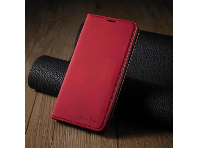Alt view image 14 of 14 - Case for Samsung Galaxy S25 Edge 5G 6.7 inch Premium PU Leather Phone Cover with Card Holder Stand, Shockproof Flip Wallet Cover Red