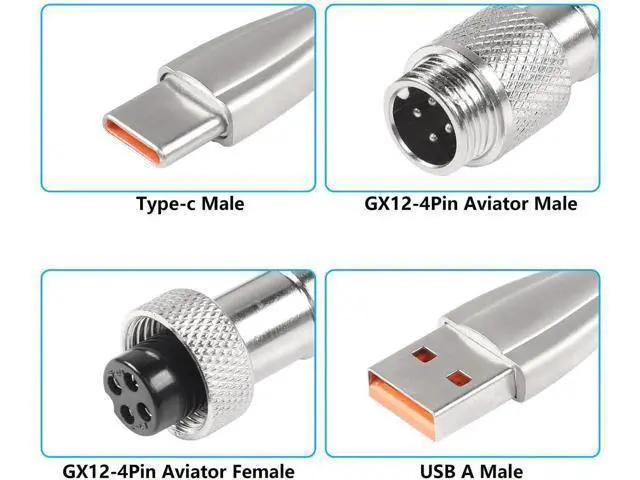 Alt view image 10 of 14 - Aomoproing Coiled Keyboard Cable for Gaming Keyboard, Coiled Aviator Keyboard Cables Type-C to USB A Cable with Detachable Aviator Connector, Double-Sleeved Mechanical Keyboard Wire (Black)