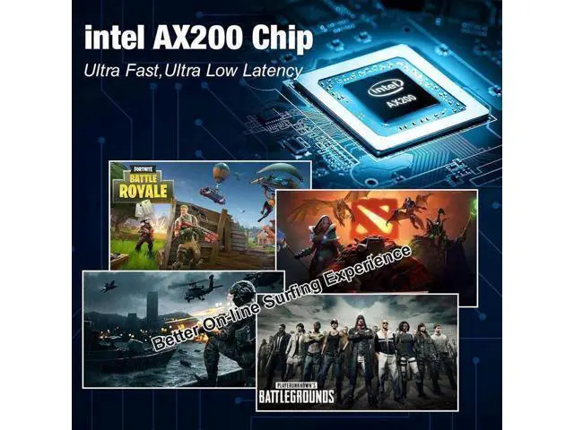 Alt view image 11 of 14 - WiFi 6 AX200 PCIE WiFi Card, Dual Band 5GHz/2.4GHz Wireless WiFi Network Adapter for PC, Bluetooth 5.0 | MU-MIMO | Ultra-Low Latency PCI-E Card, Support Win 10 64-bit Only (Black)