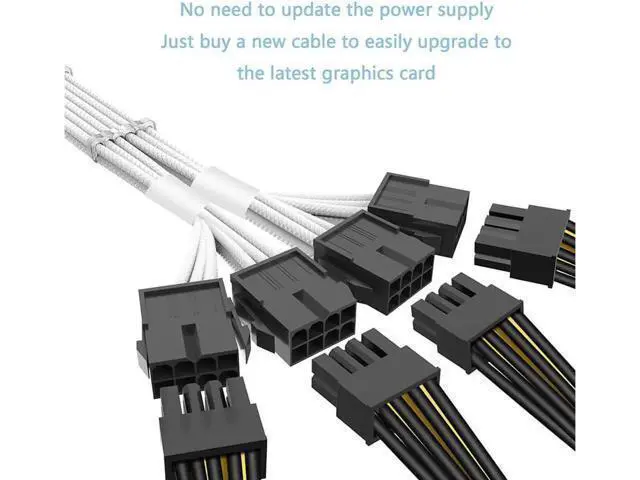 Alt view image 10 of 14 - RTX 4090 4080 4070TI 16Pin(12+4) to 4x8Pin PCI-E 5.0 Sleeved Extension Cable,12Pin to 4x8Pin Compatible 4090 4080 4070TI Series and RTX3090ti,14inch with Cable Combs (16AWG/White)