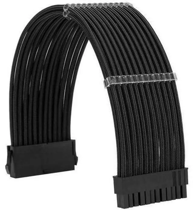 Alt view image 11 of 12 - Black Braided Sleeved PSU Extension Cable Kit, 18AWG ATX 24Pin + EPS 8Pin + PCIe 8Pin with Cable Combs for Motherboard & GPU