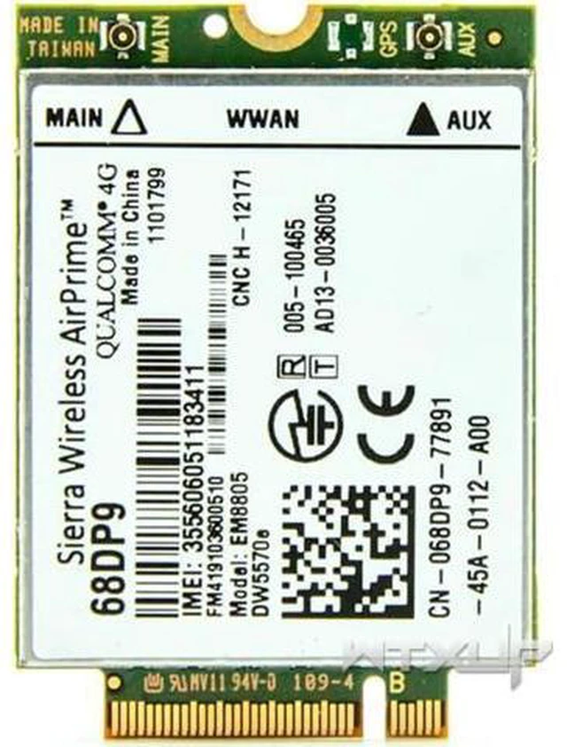 Alt view image 6 of 8 - Unlocked Sierra Wireless AirPrime EM8805 DW5570e 68DP9 C26 WWAN 4G Card LTE HSPA+ NGFF Module For DELL E7250 Venue 8 Pro/11 pro