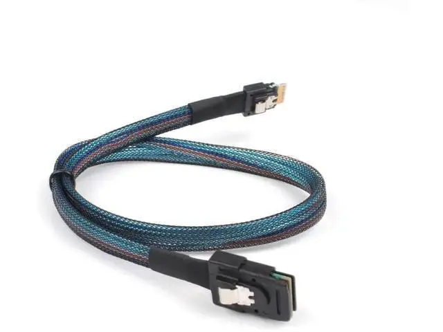 Alt view image 8 of 10 - 2 Pack 1.6FT Slimline SAS 4.0 Conversion Cable, SFF-8654 4i 38Pin Host to SFF-8087 Mini SAS 4i 36Pin Internal Server Storage Cable, Black