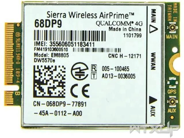Alt view image 8 of 8 - Unlocked Sierra Wireless AirPrime EM8805 DW5570e 68DP9 C26 WWAN 4G Card LTE HSPA+ NGFF Module For DELL E7250 Venue 8 Pro/11 pro