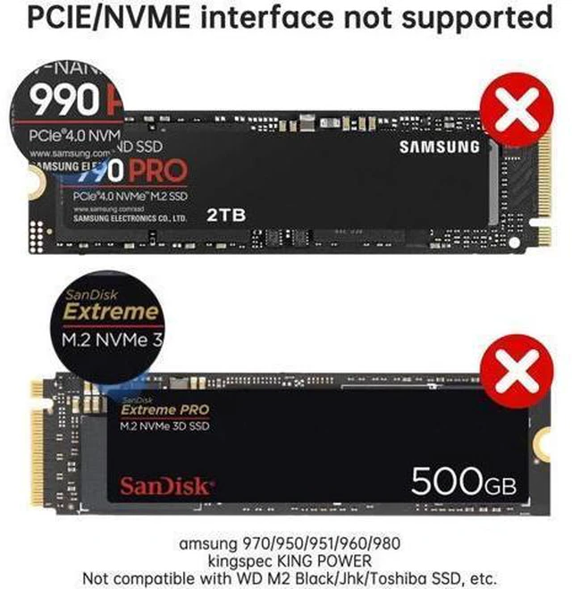 Alt view image 10 of 12 - Aomoproing M.2 SATA NGFF to SATA Adapter (Not Support NVME/ M.2 PCIE) 6Gbps Dual NGFF MSATA B Key/ B&M Key SSD to 2.5" III Converter Adapter Max 4TB Support 2230 2242 2260 2280 SSDs