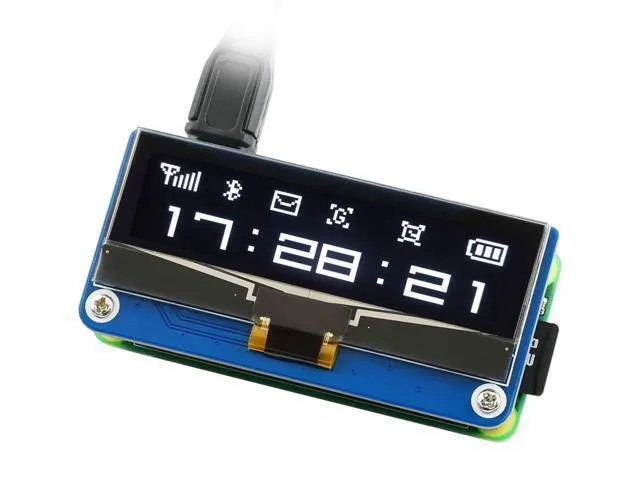 Alt view image 7 of 12 - 2.23inch OLED Display HAT for Raspberry Pi 128×32 Pixels with Embedded 1305 Driver Communicating via SPI or I2C Interface.