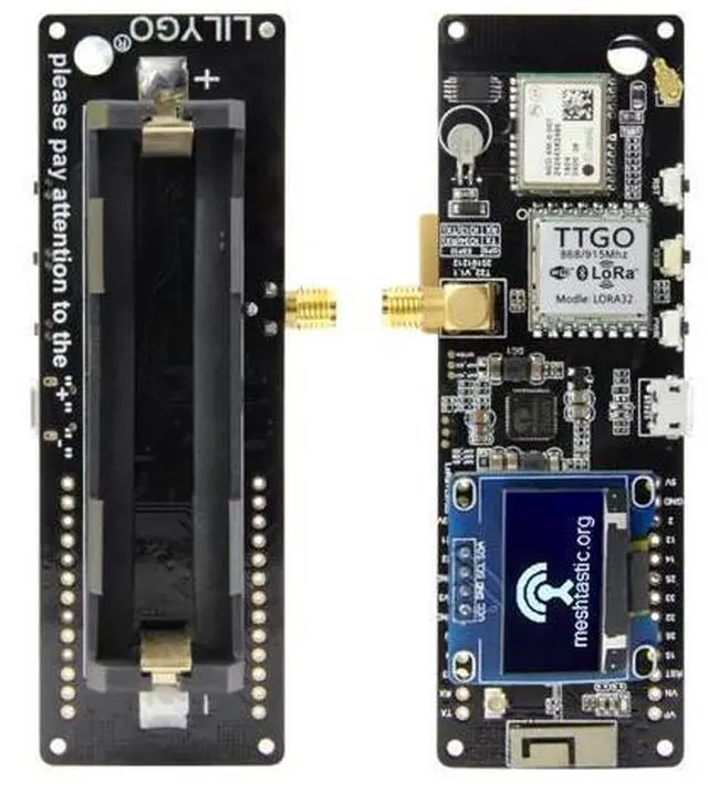 Alt view image 9 of 12 - Meshtastic-t-beam V1.1,soporte de batería con OLED, V1.1,ESP32,433/868/915 Mhz, WiFi, Bluetooth, ESP32, GPS, NEO-6M,SMA923(915Mhz OLED)