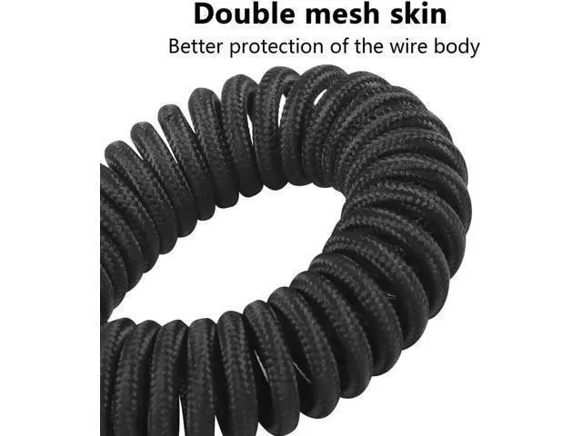 Alt view image 14 of 14 - Aomoproing Coiled Keyboard Cable for Gaming Keyboard, Coiled Aviator Keyboard Cables Type-C to USB A Cable with Detachable Aviator Connector, Double-Sleeved Mechanical Keyboard Wire (Black)