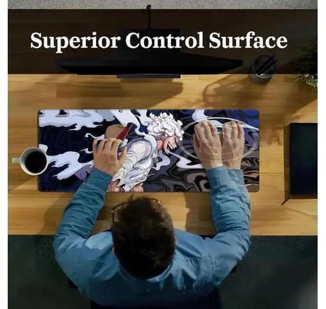 Alt view image 13 of 14 - Anime One Piece Gaming Mouse Pad Non-Slip Rubber Desk Mat Gear 5 Luffy Mousepad for Office Desk Decor 31.5 x 11.8inches x 3mm