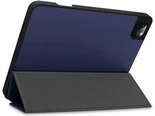 Alt view image 9 of 14 - iPad Pro 11 inch Case 2022 2021 2020 2018 with Pencil Holder, Slim Lightweight Trifold Stand Cover with Soft TPU Back Cover - Auto Sleep / Wake+Pencil Charging - Smart Case Blue