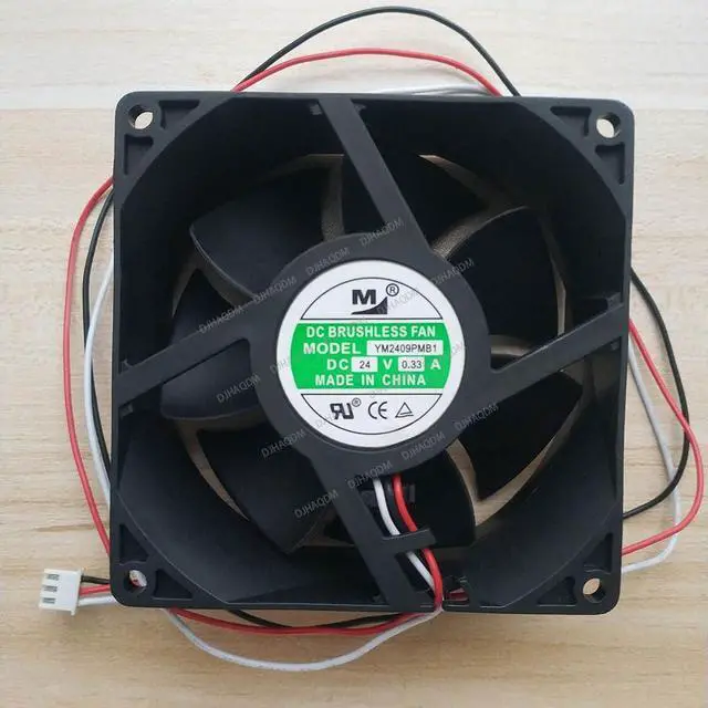 Alt view image 6 of 10 - Compatible for YM2409PMB1 24V 0.33A 92x92x38mm 3-Wire Cooling Fan