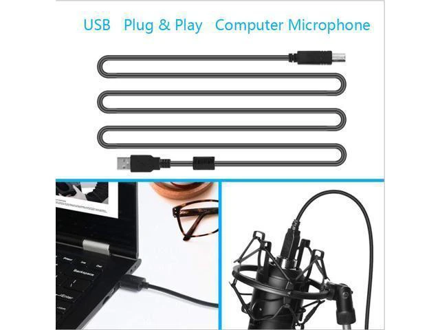 Alt view image 12 of 14 - USB Condenser Microphone Kit 192kHZ/24bit Plug & Play Computer PC Microphone Studio Streaming Cardioid Mic for Recording Broadcasting YouTube Gaming