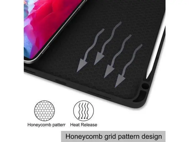 Alt view image 11 of 14 - iPad Pro 11 inch Case 2022 2021 2020 2018 with Pencil Holder, Slim Lightweight Trifold Stand Cover with Soft TPU Back Cover - Auto Sleep / Wake+Pencil Charging - Smart Case Blue