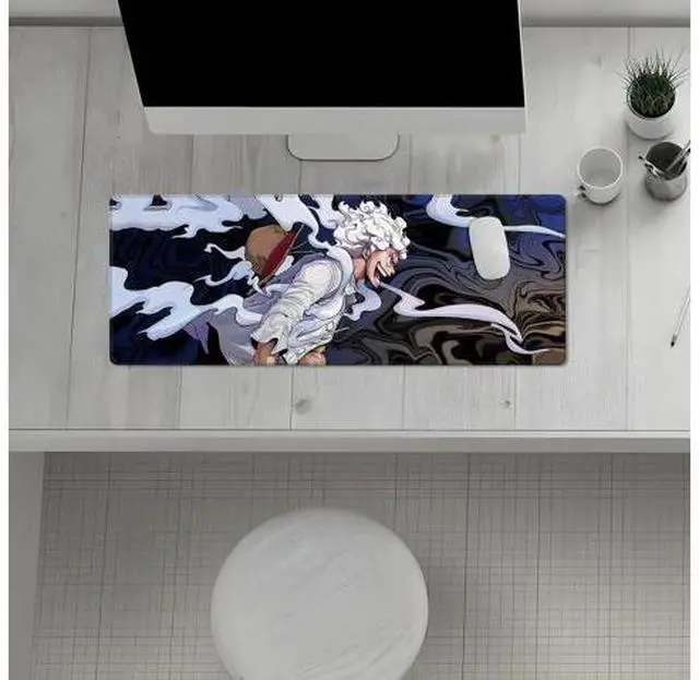 Alt view image 14 of 14 - Anime One Piece Gaming Mouse Pad Non-Slip Rubber Desk Mat Gear 5 Luffy Mousepad for Office Desk Decor 31.5 x 11.8inches x 3mm