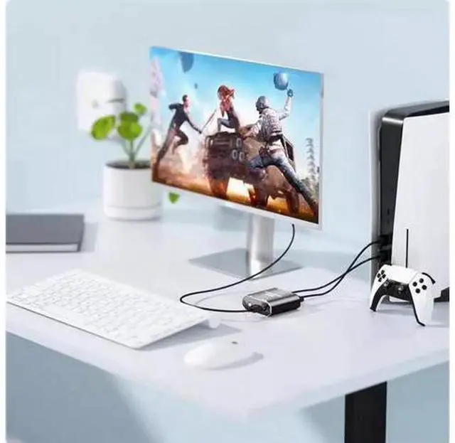 Alt view image 6 of 6 - hdmi divider one minute two 4K mini HDMI one in two out divider HD video on the same screen