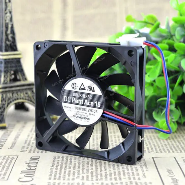 Alt view image 6 of 10 - Compatible for DC Petit Ace 15 109P0812M706 12V 0.09A 8cm 8015 2-Wire Cooling Fan