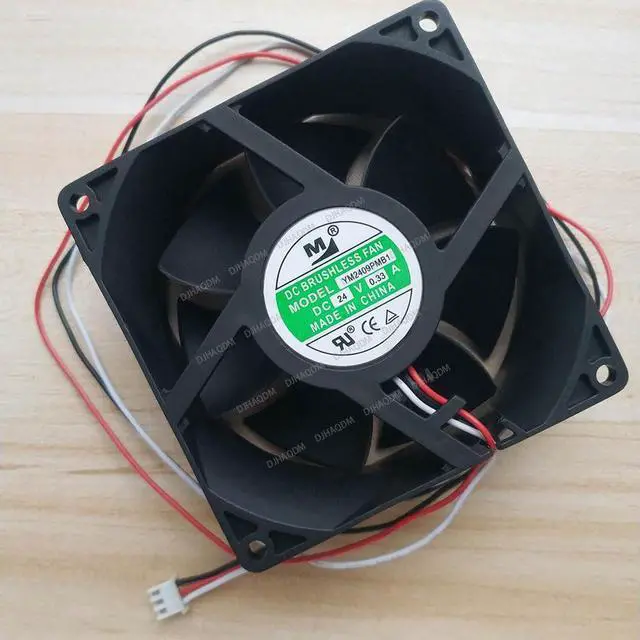 Alt view image 7 of 10 - Compatible for YM2409PMB1 24V 0.33A 92x92x38mm 3-Wire Cooling Fan