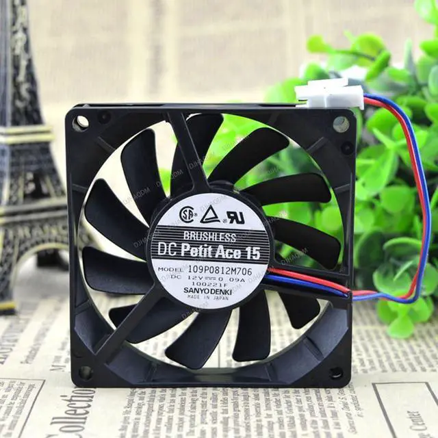Alt view image 7 of 10 - Compatible for DC Petit Ace 15 109P0812M706 12V 0.09A 8cm 8015 2-Wire Cooling Fan