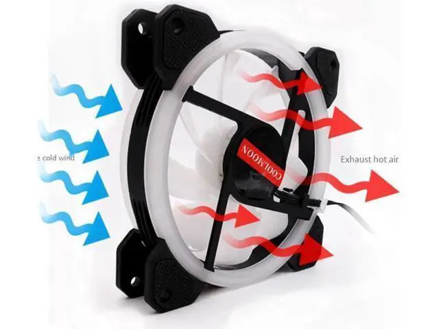 Alt view image 11 of 14 - Computer Case PC Cooling Fan RGB Adjust 120mm Quiet + IR Remote New Computer Cooler RGB CPU Case Fan Four In One