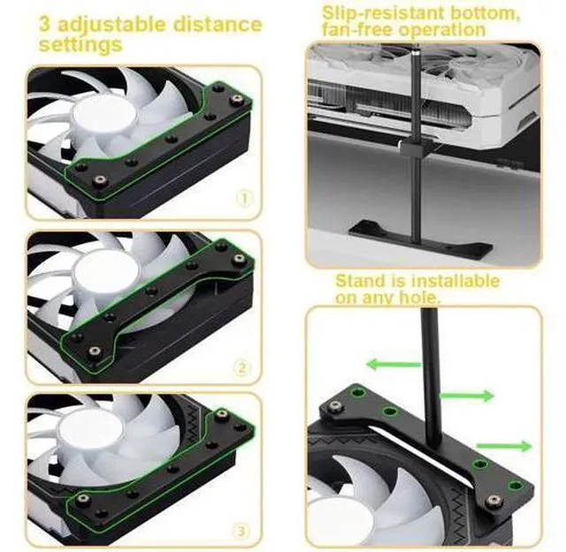 Alt view image 12 of 12 - Aomoproing GPU Support Bracket, GPU Holder Stand, Adjustable GPU Sag Bracket Graphics Card Support for 12cm Fan Mount CNC Aluminum (0.63-6.3inch)