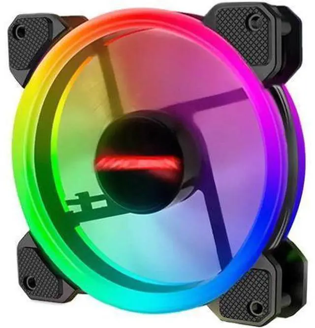 Alt view image 13 of 14 - Computer Case PC Cooling Fan RGB Adjust 120mm Quiet + IR Remote New Computer Cooler RGB CPU Case Fan Four In One