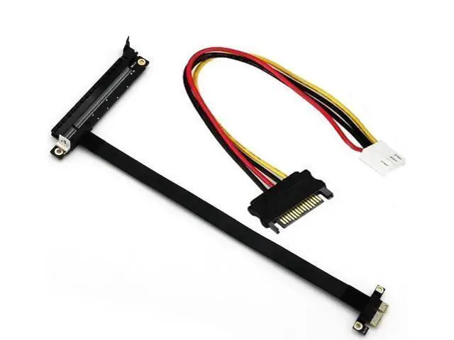 Alt view image 7 of 12 - PCIe 1x to 16x Flexible Riser Extension Cable, SATA to IDE 4Pin Powered PCI-E Adapter for GPU Mining Rig