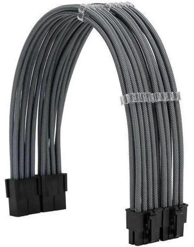 Alt view image 11 of 11 - Grey Braided PSU Extension Cable Kit, 18AWG ATX 24Pin + EPS 8Pin + PCIe 8Pin Cables with Cable Combs