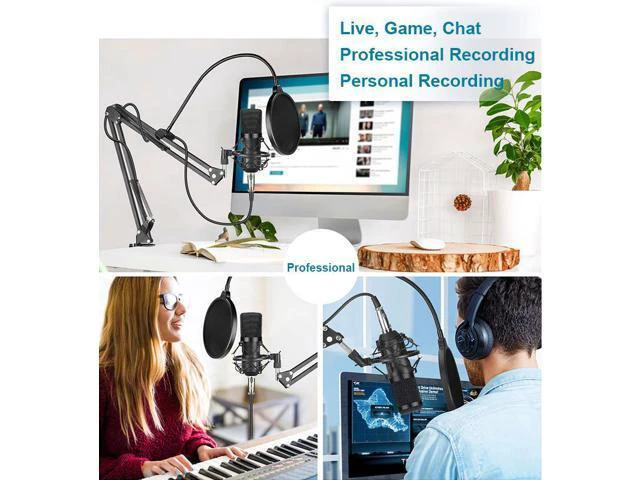 Alt view image 13 of 14 - USB Condenser Microphone Kit 192kHZ/24bit Plug & Play Computer PC Microphone Studio Streaming Cardioid Mic for Recording Broadcasting YouTube Gaming