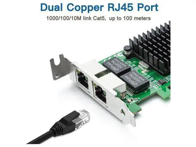 Alt view image 9 of 14 - Gigabit Dual NIC with Intel 82576 Chip, 1Gb Network Card Compare to Intel E1G42ET NIC, 2 RJ45 Ports, PCI Express 2.1 X1, Ethernet Card with Low Profile for Windows/Windows Server/Linux