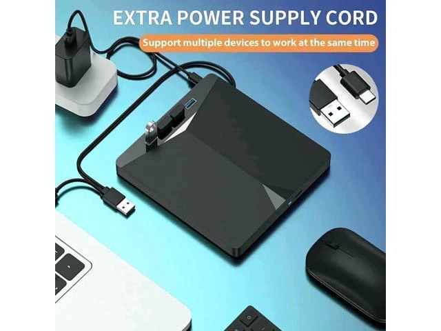 Alt view image 9 of 14 - External CD/DVD Drive for Laptop, 7-in-1 USB 3.0 DVD Player, Portable CD/DVD Burner, CD-ROM External DVD Drive with 4 Ports USB Hub, SD/TF Card Reader, Compatible with Windows 11/10/8/7, Linux, Mac OS