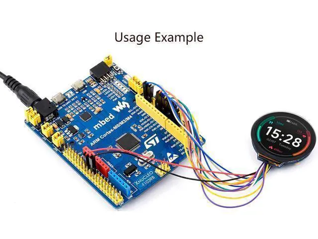 Alt view image 13 of 14 - 1.28inch Touch Round LCD Module with Touch Panel, 240×240 IPS Capacitive Display Screen, 65K RGB Color, SPI & I2C Port, GC9A01 & CST816S Chip, for Raspberry Pi/Raspberry Pi Pico/Ardu/STM32, etc