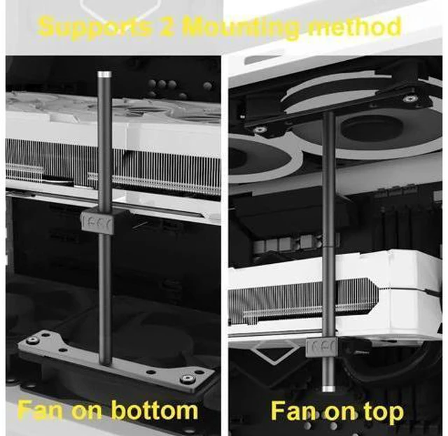 Alt view image 9 of 12 - Aomoproing GPU Support Bracket, GPU Holder Stand, Adjustable GPU Sag Bracket Graphics Card Support for 12cm Fan Mount CNC Aluminum (0.63-6.3inch)
