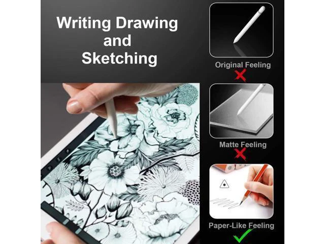 Alt view image 14 of 14 - Paper-Like Screen Protector for New iPad 9.7 2018 2017 / iPad Pro 9.7 2016 / iPad Air 2 / iPad Air Paper Texture Film Special for Writing Drawing and Sketching Apple Pencil Compatible