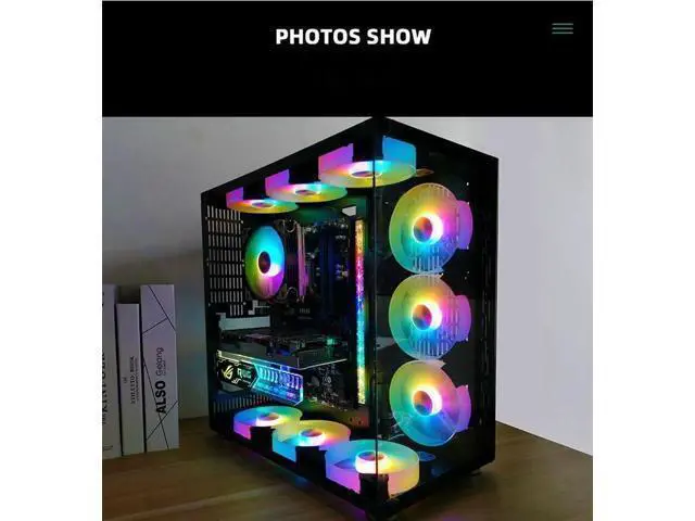 Alt view image 10 of 14 - 14cm ARGB Fan 140mm Case Fan with Music Controller Support AURA SYNC Computer Cooler Cooling RGB Case Fans 14cm