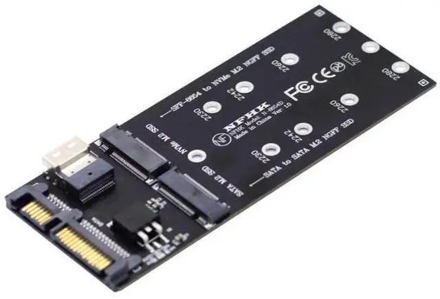 Alt view image 8 of 14 - 2-in-1 Combo Adapter: M.2 NVMe to SFF-8654 + NGFF SATA to SATA Port for Motherboard