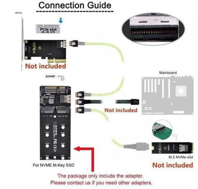Alt view image 10 of 14 - 2-in-1 Combo Adapter: M.2 NVMe to SFF-8654 + NGFF SATA to SATA Port for Motherboard