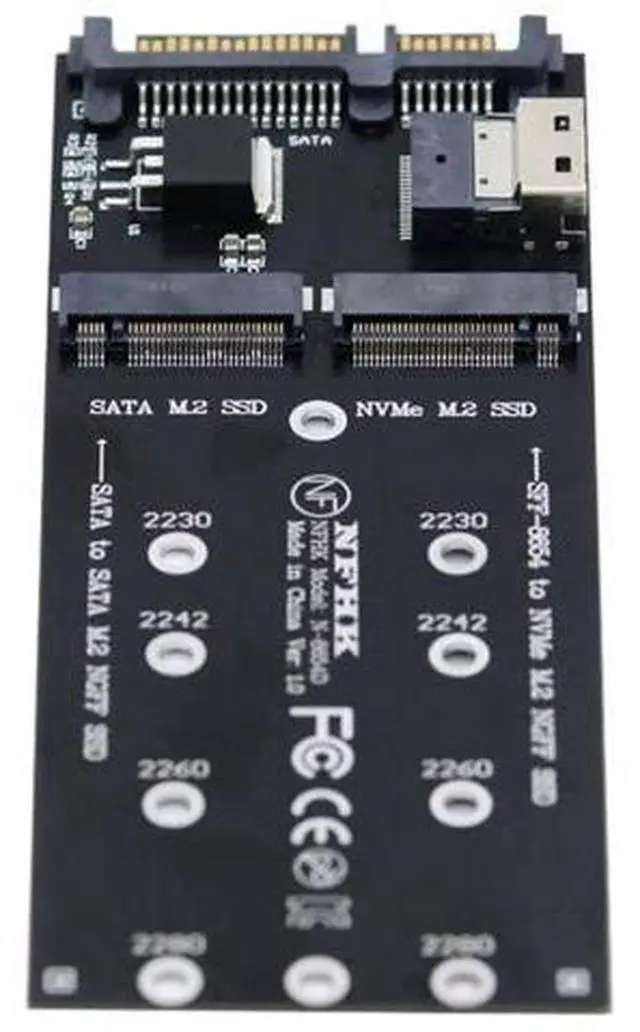 Alt view image 9 of 14 - 2-in-1 Combo Adapter: M.2 NVMe to SFF-8654 + NGFF SATA to SATA Port for Motherboard