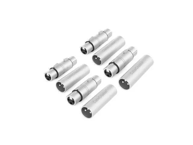 Alt view image 8 of 14 - [4-Pair XLR Male to Male & XLR Female to Female 3PIN Adapter Connector Compatible with Microphone,Mixer,Silver