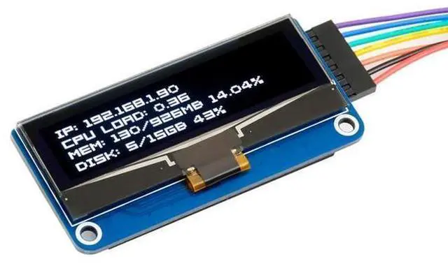 Alt view image 8 of 12 - 2.23inch OLED Display HAT, 128×32 Pixels SPI/I2C Interface Embed SSD1305 Driver for Raspberry Pi 4B/3B+/3B/2B/Zero/Zero W/Zero WH and Jetson Nano