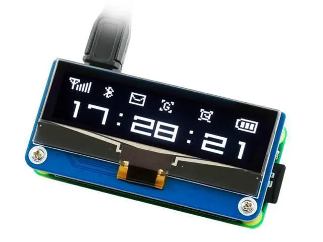 Alt view image 7 of 12 - 2.23inch OLED Display HAT, 128×32 Pixels SPI/I2C Interface Embed SSD1305 Driver for Raspberry Pi 4B/3B+/3B/2B/Zero/Zero W/Zero WH and Jetson Nano