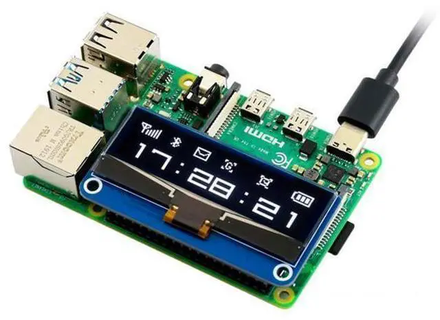 Alt view image 11 of 12 - 2.23inch OLED Display HAT, 128×32 Pixels SPI/I2C Interface Embed SSD1305 Driver for Raspberry Pi 4B/3B+/3B/2B/Zero/Zero W/Zero WH and Jetson Nano
