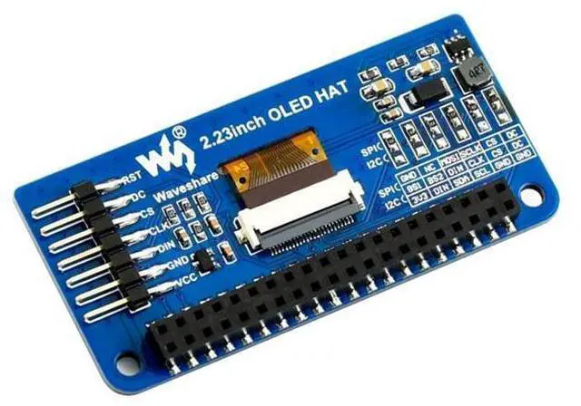 Alt view image 10 of 12 - 2.23inch OLED Display HAT, 128×32 Pixels SPI/I2C Interface Embed SSD1305 Driver for Raspberry Pi 4B/3B+/3B/2B/Zero/Zero W/Zero WH and Jetson Nano