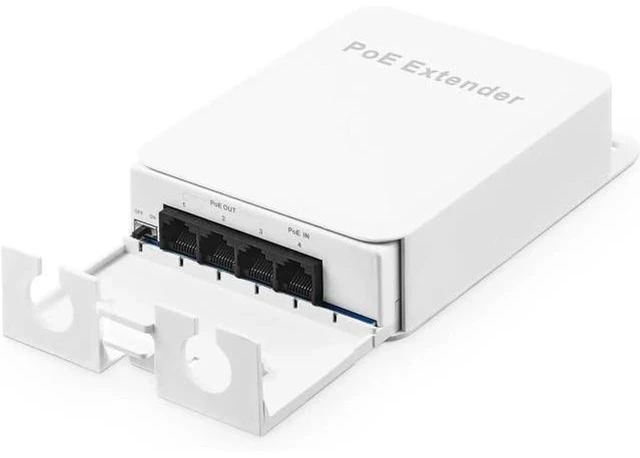 Alt view image 8 of 14 - Aomoproing Outdoor PoE Passthrough Switch - 1 In 3 Out Extender, IEEE802.3af/at Powered, 100Mbps Ethernet, Wall Mount Waterproof Plug and Play