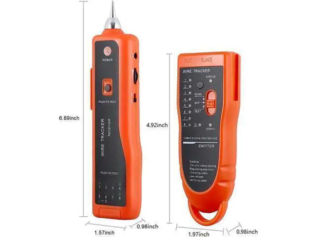 Alt view image 9 of 14 - Wire Tester RJ45 RJ11 Cable Tracker Line Finder Multifunction Wire Tracker Ethernet LAN Network Cat5 Cat6 with Earphone for Cable Collation, Network Maintenance Collation, Telephone Line Test