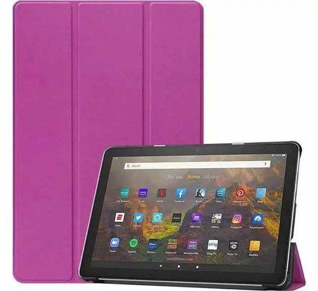 Alt view image 2 of 2 - Case for Amazon Kindle Fire HD 10 / Fire HD 10 Plus 11th Generation 2021,Slim Folding Stand Cover with Auto Wake/Sleep Rose Red