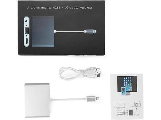 Alt view image 9 of 14 - Compatible with iPhone iPad Lightning to HDMI VGA AV Adapter, Anlyso Latest 4 in 1 HDMI VGA Audio AV Converter Compatible with iPhone Xs MAX XR X 8 7 6 Plus iPad Mini Air Pro to TV Projector Monitor