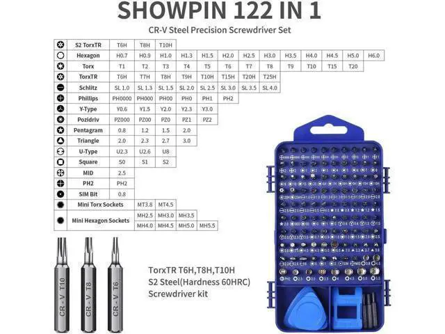 Alt view image 12 of 14 - Computer Repair Kit, 122 in 1 Magnetic Laptop Screwdriver Kit, Precision Screwdriver Set, Small Impact Screw Driver Set with Case for Computer, Laptop, PC, for iPhone, Watch,Ps4 DIY Hand Tools