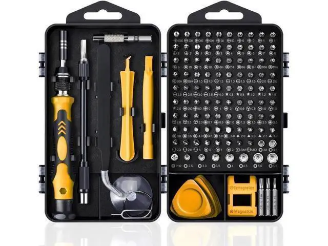 Alt view image 8 of 14 - Computer Repair Kit, 122 in 1 Magnetic Laptop Screwdriver Kit, Precision Screwdriver Set, Small Impact Screw Driver Set with Case for Computer, Laptop, PC, for iPhone, Watch,Hand Tools Yellow