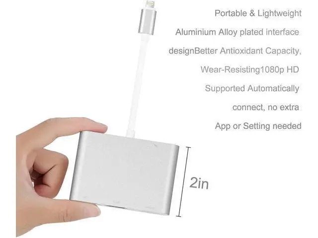 Alt view image 12 of 14 - Compatible with iPhone iPad Lightning to HDMI VGA AV Adapter, Anlyso Latest 4 in 1 HDMI VGA Audio AV Converter Compatible with iPhone Xs MAX XR X 8 7 6 Plus iPad Mini Air Pro to TV Projector Monitor